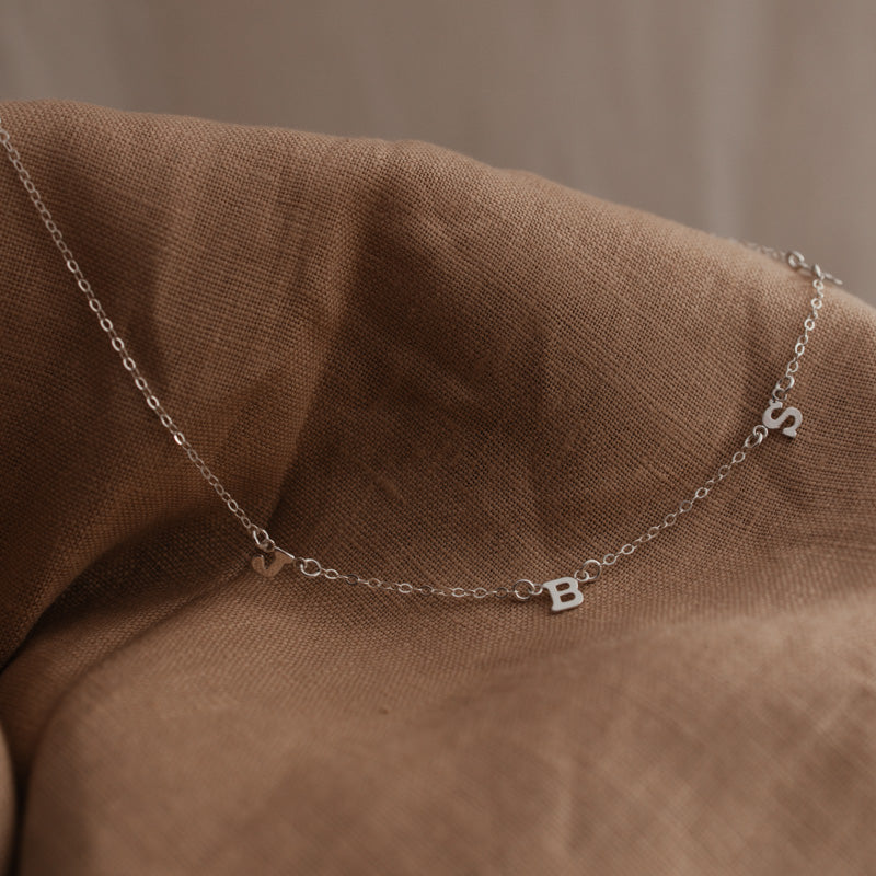 Love Notes Necklace • Asymmetrical Tiny Initial Necklace - Choose Number of Initials