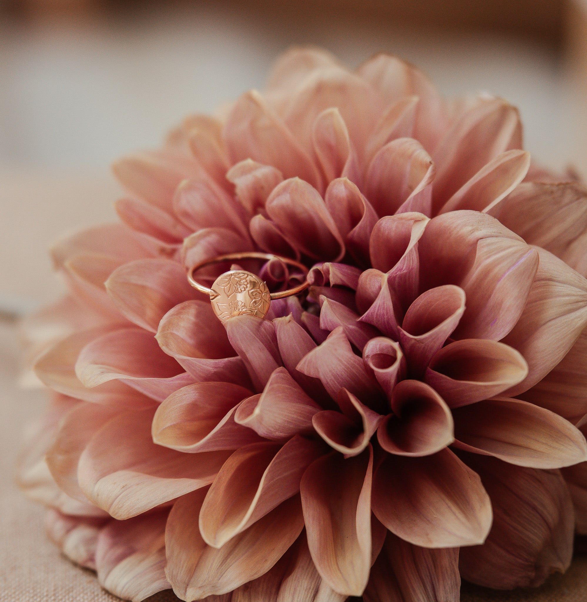 Personalised jewellery - KBN Jewellery - handmade jewellery – Personalised Jewellery gifts – Dainty jewellery- Dainty ring – flower stamped ring – family flowers – kids birth flowers – birth flower ring – personalised flower stamped ring – dainty ring – pendant ring – personalised ring  