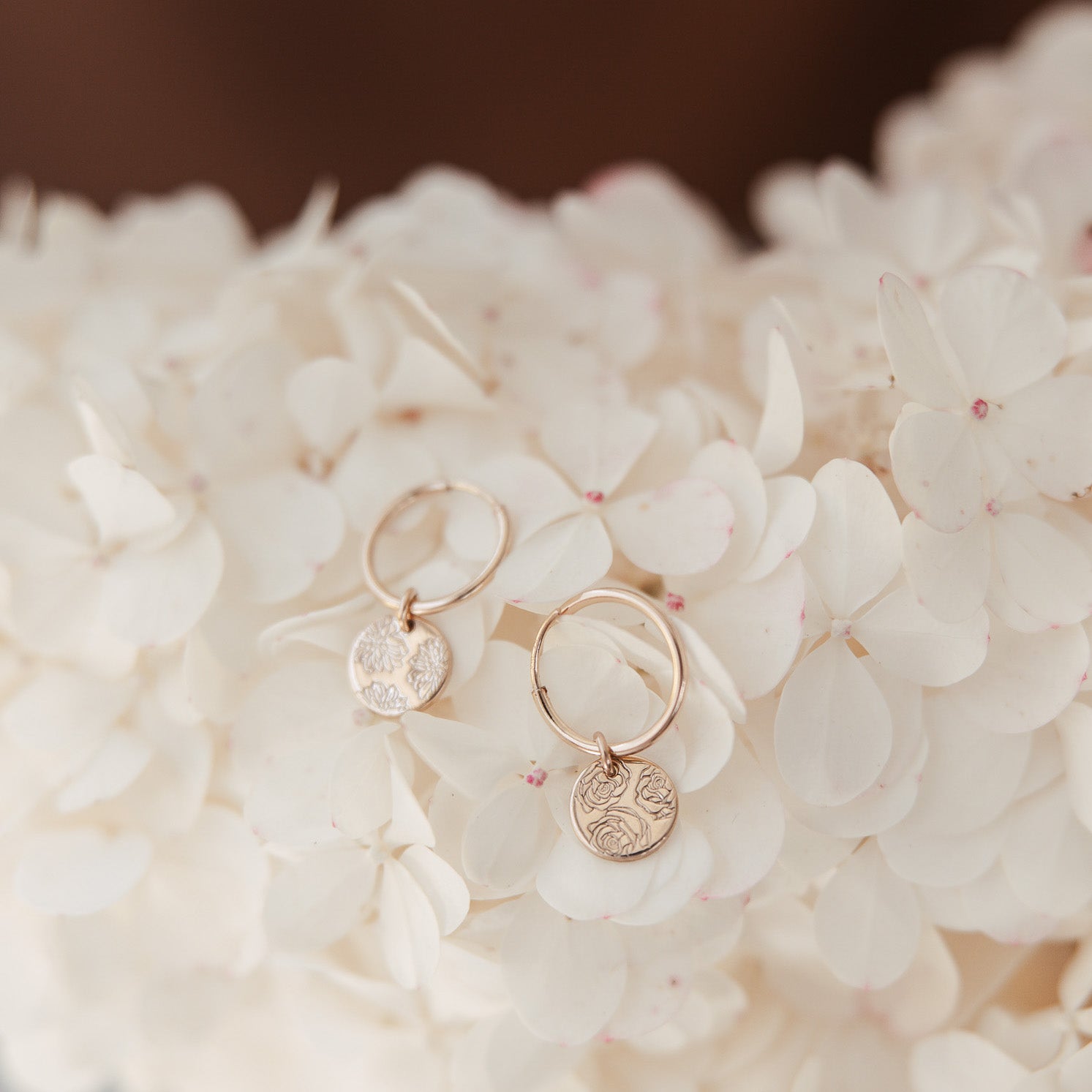 Personalised jewellery - KBN Jewellery - handmade jewellery – Personalised Jewellery gifts – personalised earrings – symbol earrings – simple hoops – kid friendly earrings – personalised hoop earrings – flower earrings – birth flower jewellery – dainty earrings
