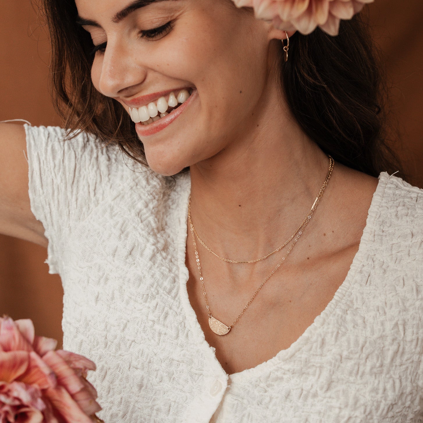 Personalised jewellery - KBN Jewellery - handmade jewellery – Personalised Jewellery gifts – Dainty jewellery- Dainty necklace – flower stamp necklace – birth month flower jewellery – flower necklace 