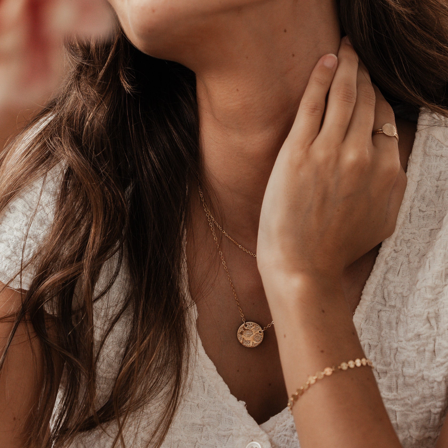 Personalised jewellery - KBN Jewellery - handmade jewellery – Personalised Jewellery gifts – Dainty jewellery- Dainty ring – flower stamped ring – family flowers – kids birth flowers – birth flower ring – personalised flower stamped ring – dainty ring – pendant ring – personalised ring  