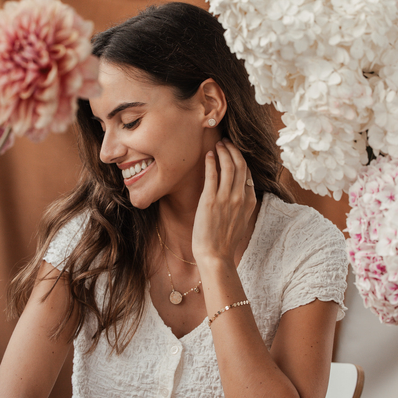 Personalised jewellery - KBN Jewellery - handmade jewellery – Personalised Jewellery gifts – Dainty jewellery- Dainty earrings – personalised stud earrings  – flower stamped earrings  – family flowers – kids birth flowers – birth flower necklace – personalised flower stamped earrings – handmade earring studs – Australian made 