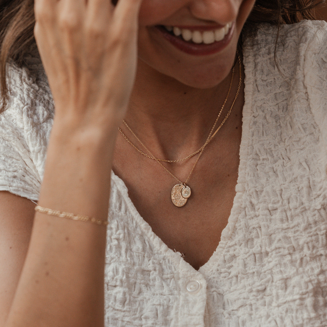 Personalised jewellery - KBN Jewellery - handmade jewellery – Personalised Jewellery gifts – Dainty jewellery- Dainty necklace – flower stamped necklace – family flowers – kids birth flowers – birth flower necklace – personalised flower stamped necklace - floral display necklace - spring necklace - birth flower garden necklace - handmade jewellery 