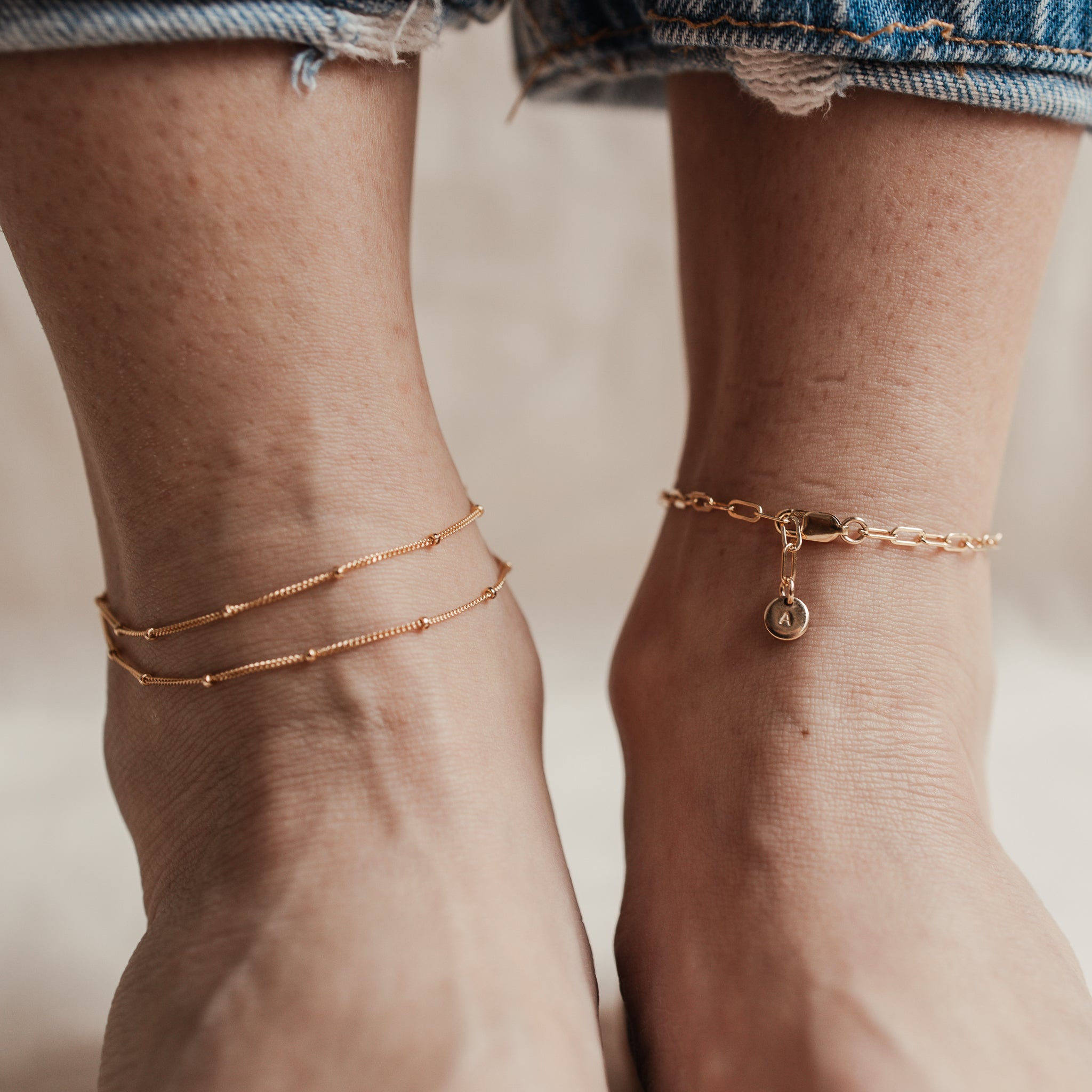 Personalised jewellery - KBN Jewellery - handmade jewellery – custom jewellery gifts – dainty anklet – stacking anklet – layering anklet – simple chain – affordable jewellery – Australian made jewellery – beaded anklet chain