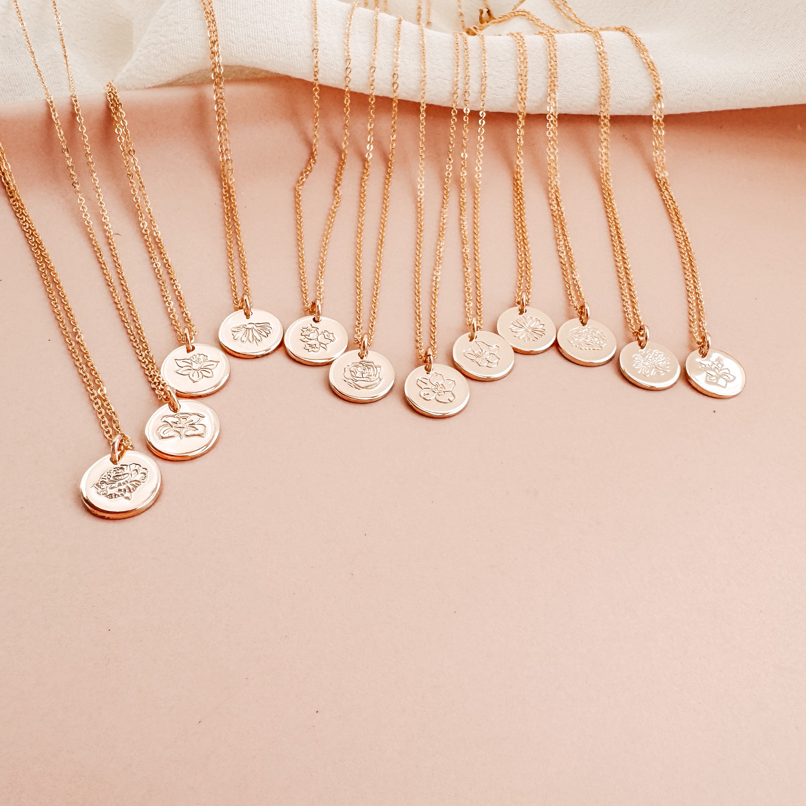 Personalised jewellery – handmade jewellery – KBN jewellery – Australian made jewellery – initial necklace – birth flower necklace – single pendant necklace with flower – birth flower necklace custom – custom birth month necklace – February flower necklace 