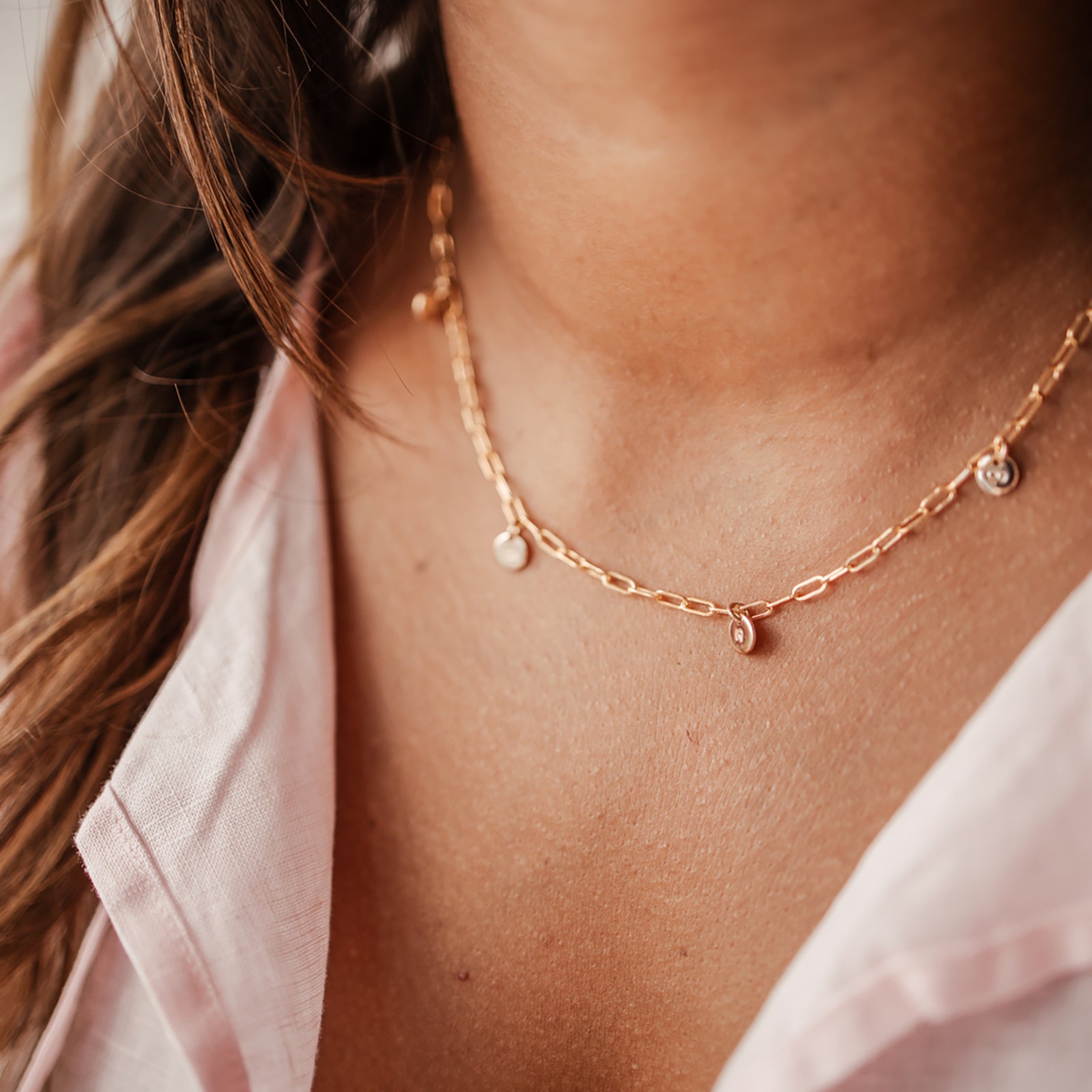 Personalised jewellery - KBN Jewellery - handmade jewellery – Personalised Jewellery gifts – Dainty jewellery – tiny pendant necklace – linked chain – initial necklace – symbol necklace – Australian made 