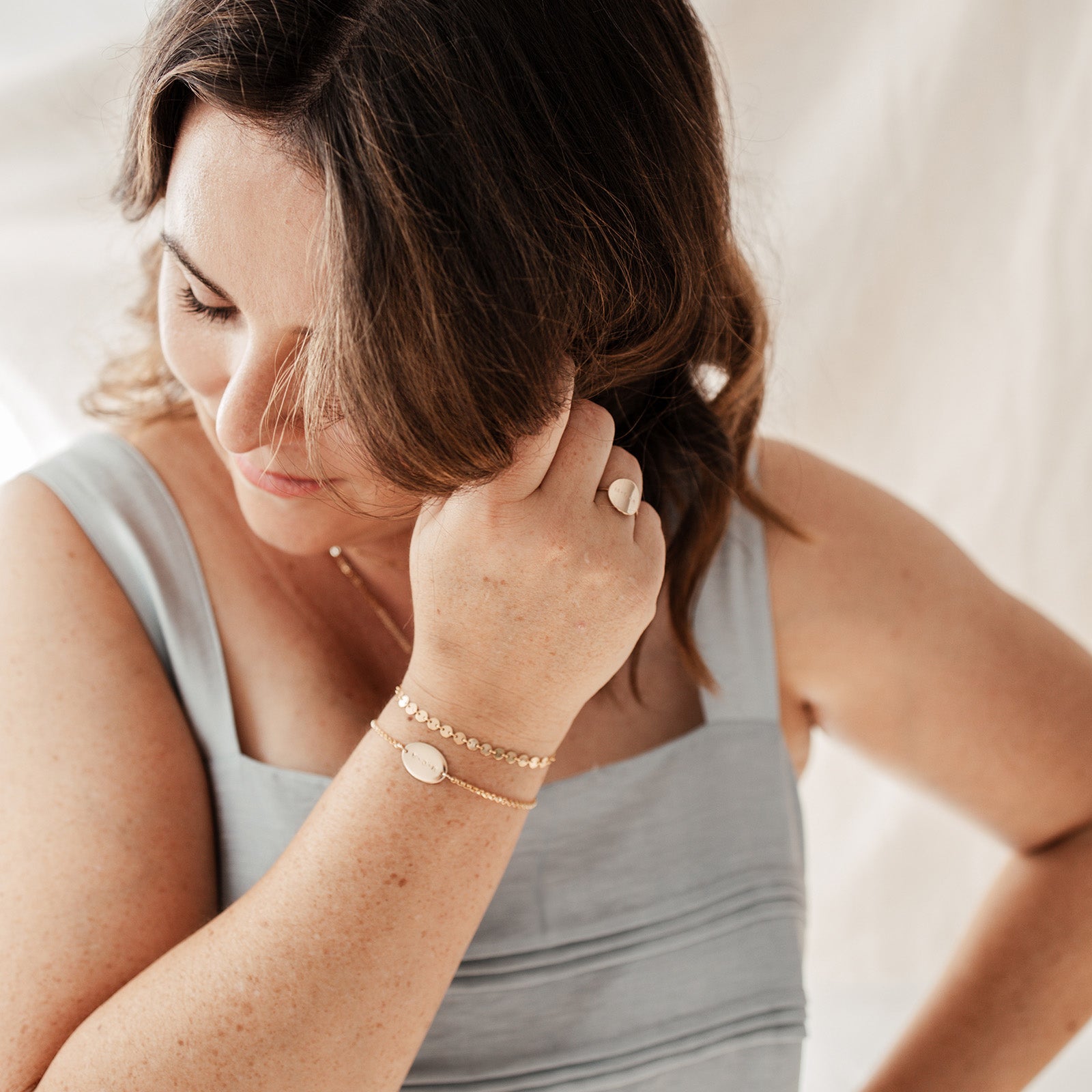 Personalised jewellery – handmade jewellery – KBN jewellery – Australian made jewellery – medium oval bracelet – oval pendant bracelet – initial bracelet – name bracelet – symbol bracelet – gift ideas for women – gift ideas with meaning – sentimental gift ideas 