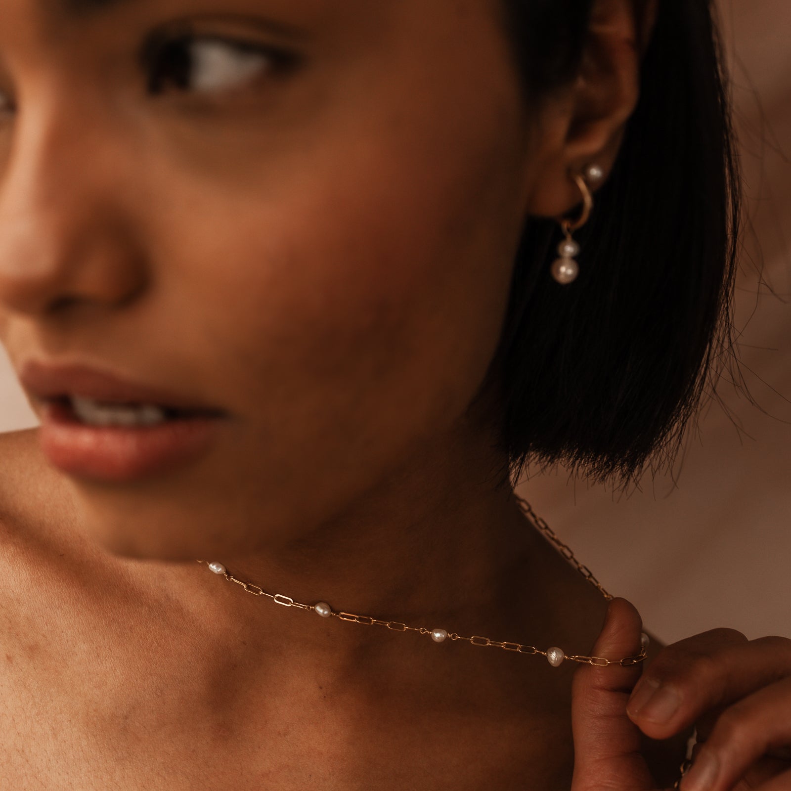 Personalised jewellery – handmade jewellery – KBN jewellery – dainty hoops – pearl earrings – pearl hoop earrings – stacked pearl earrings