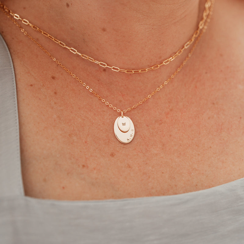 Delilah • Stacked Large and Tiny Oval Necklace