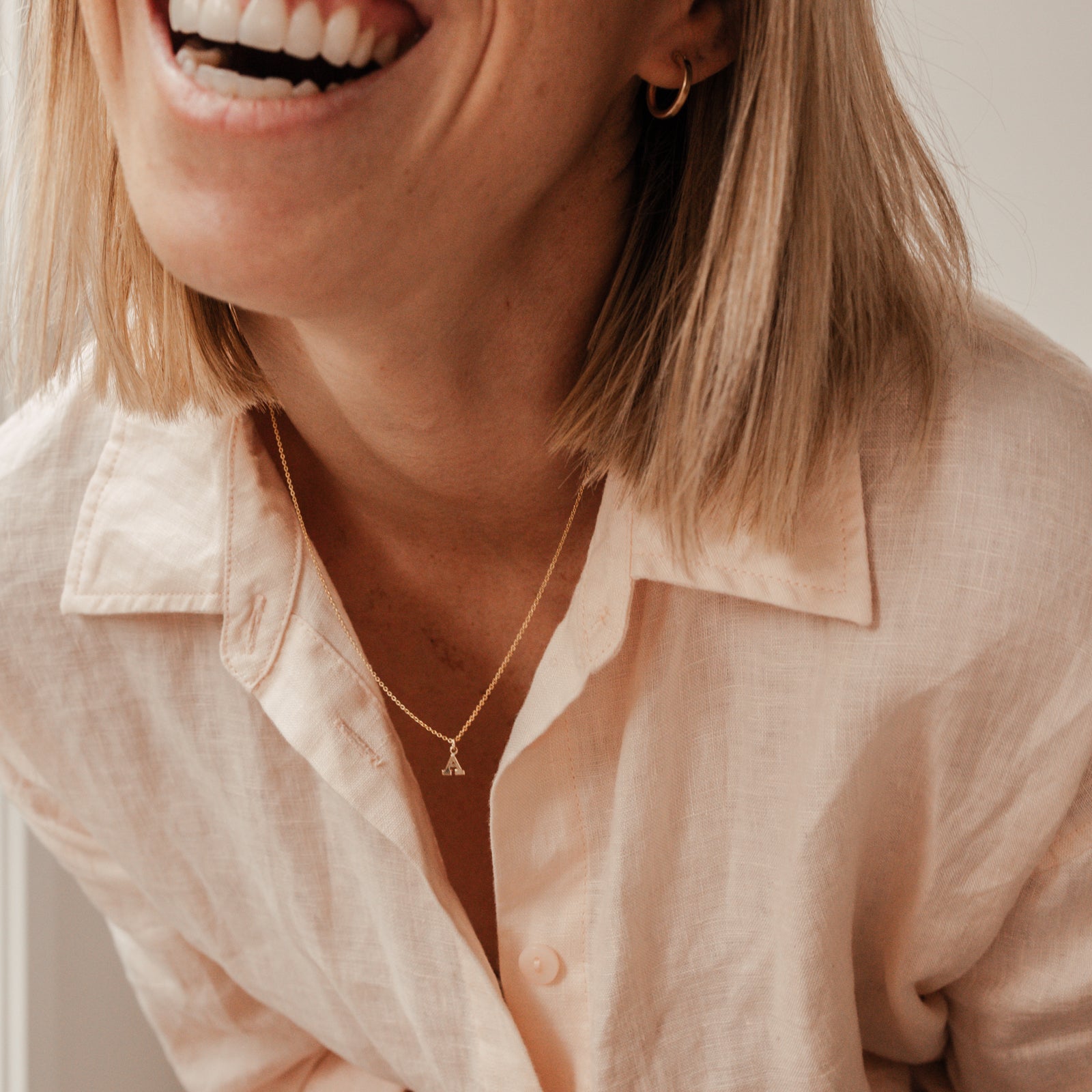 Personalised jewellery – handmade jewellery – KBN jewellery – Australian made jewellery – initial necklace – single letter necklace – children’s initial necklace 