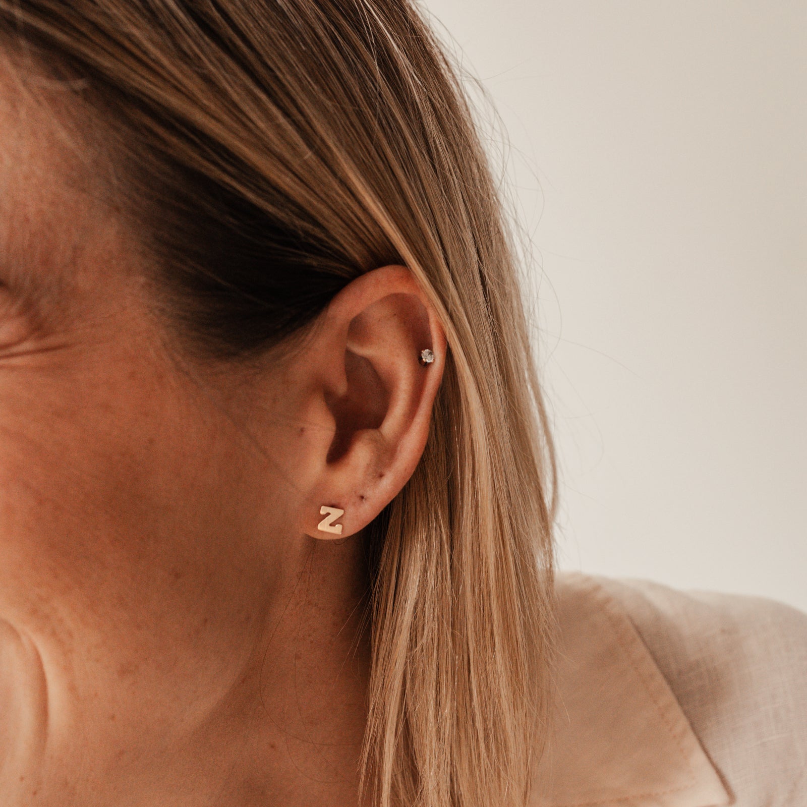 Personalised jewellery - KBN Jewellery - handmade jewellery – Personalised Jewellery gifts – Australian Made – initial stud earrings – letter initial earring – children initials studs 