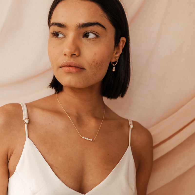 Meribella • Pearl Hoop Earrings