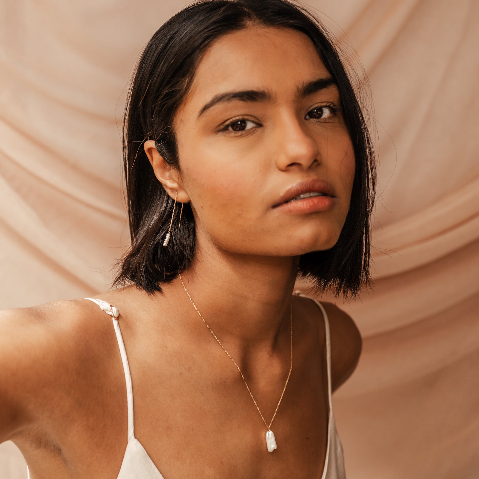 Personalised jewellery - KBN Jewellery - handmade jewellery – Personalised Jewellery gifts – Dainty jewellery- Dainty earrings – pearl earrings – thread through earrings – handmade earrings – real pearl earrings – Australian made earrings 