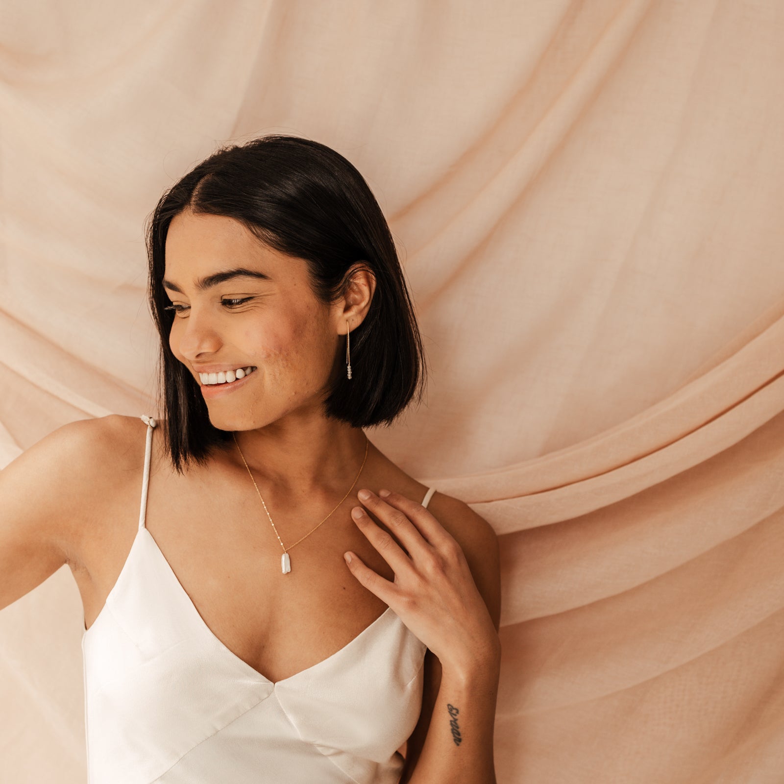 Personalised jewellery - KBN Jewellery - handmade jewellery – Personalised Jewellery gifts – Dainty jewellery- Dainty earrings – pearl earrings – thread through earrings – handmade earrings – real pearl earrings – Australian made earrings 