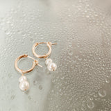 Meribella • Pearl Hoop Earrings