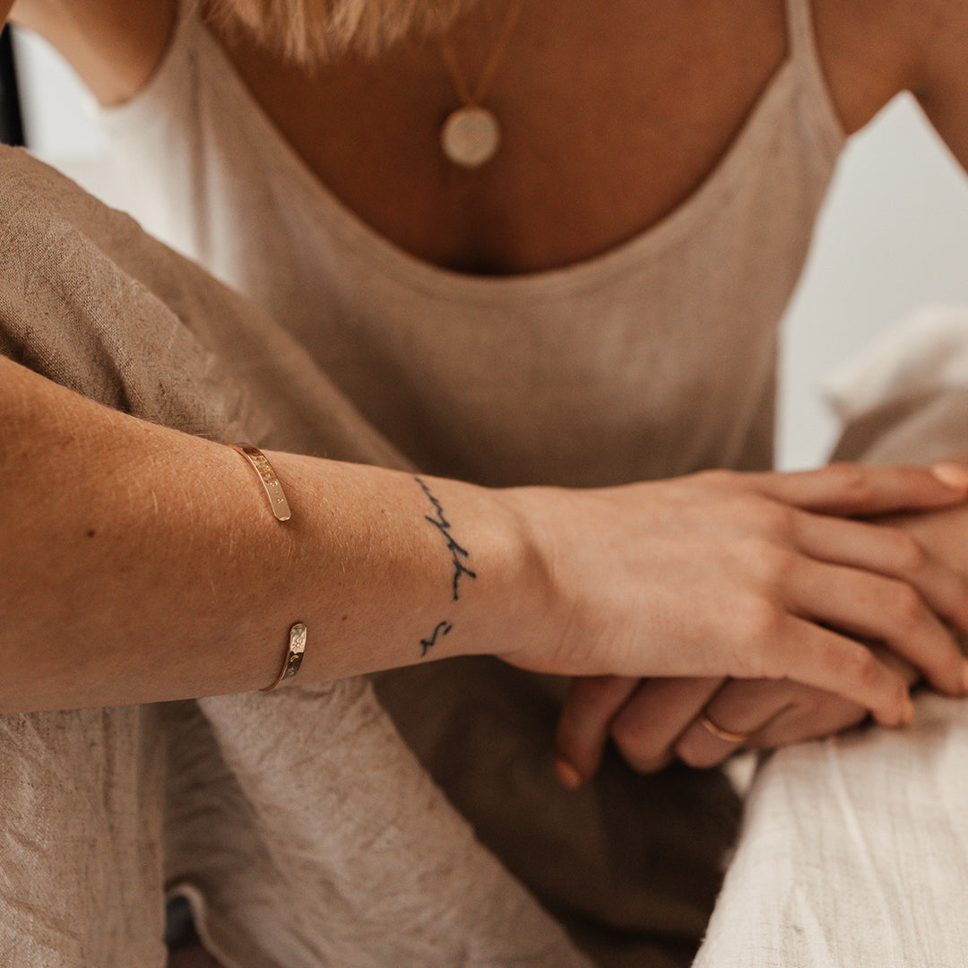 Personalised jewellery - KBN Jewellery - handmade jewellery – Personalised Jewellery gifts – Dainty jewellery – dainty bracelet – handmade cuff – handmade bangle – wrist cuff – handmade cuff bracelet – personalised cuff bracelet – symbol and initial cuff bracelet 