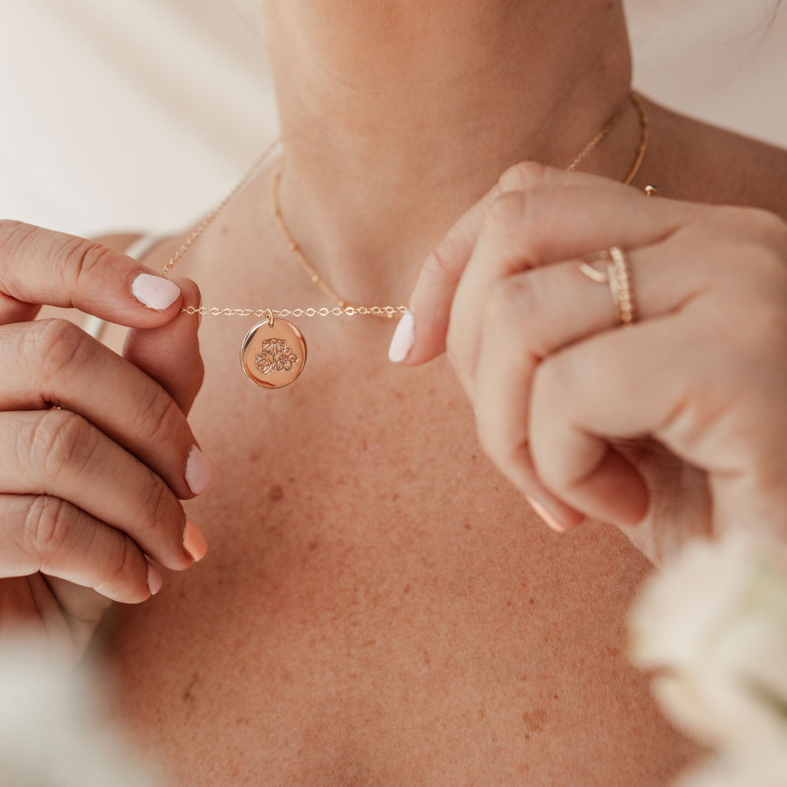 Personalised jewellery - KBN Jewellery - handmade jewellery – Personalised Jewellery gifts- birth flower necklace – family birth flower necklace – month flower necklace – gift idea for Mum – flower jewellery