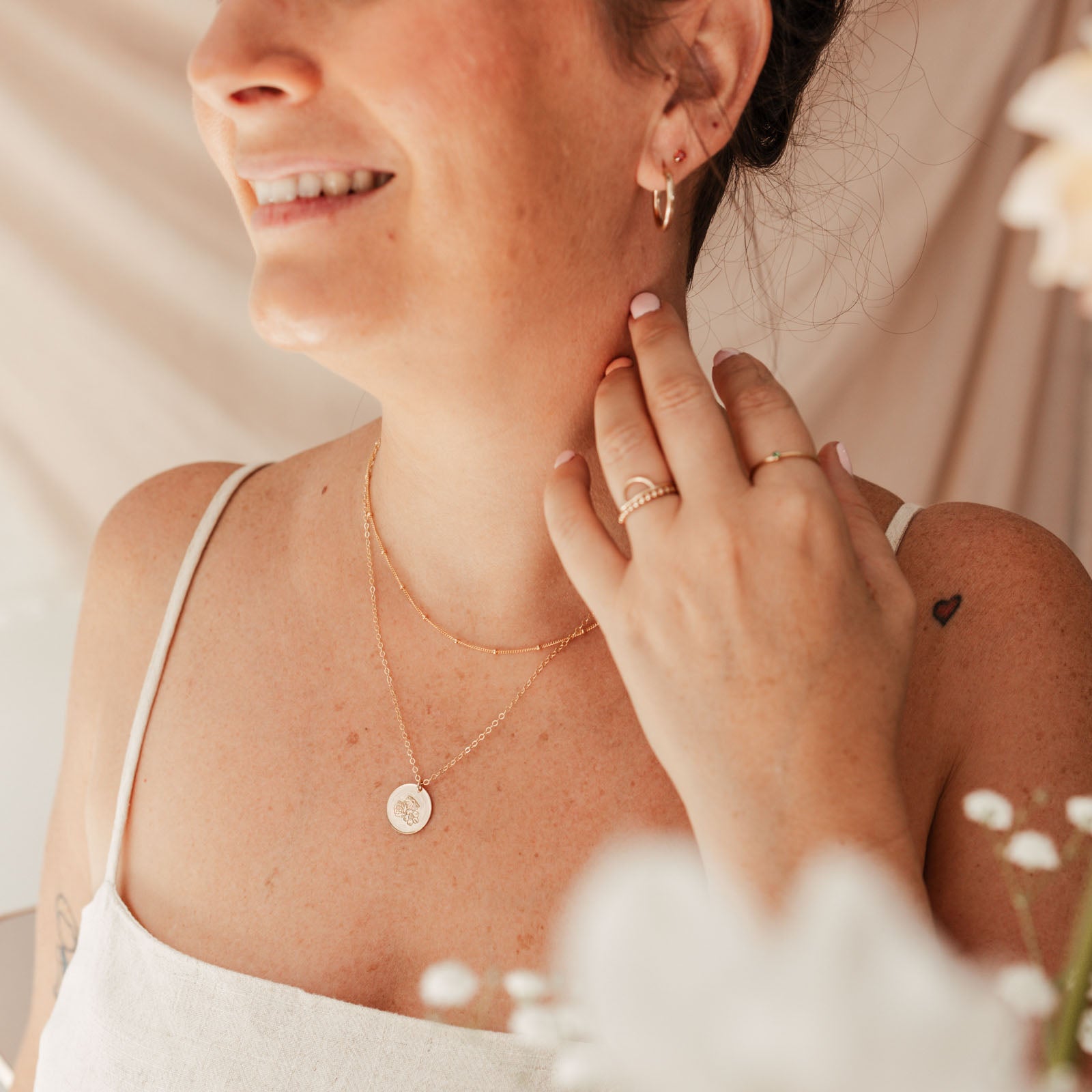 Personalised jewellery - KBN Jewellery - handmade jewellery – Personalised Jewellery gifts- birth flower necklace – family birth flower necklace – month flower necklace – gift idea for Mum – flower jewellery