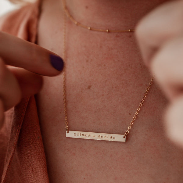 Isla • Long Skinny Bar Necklace