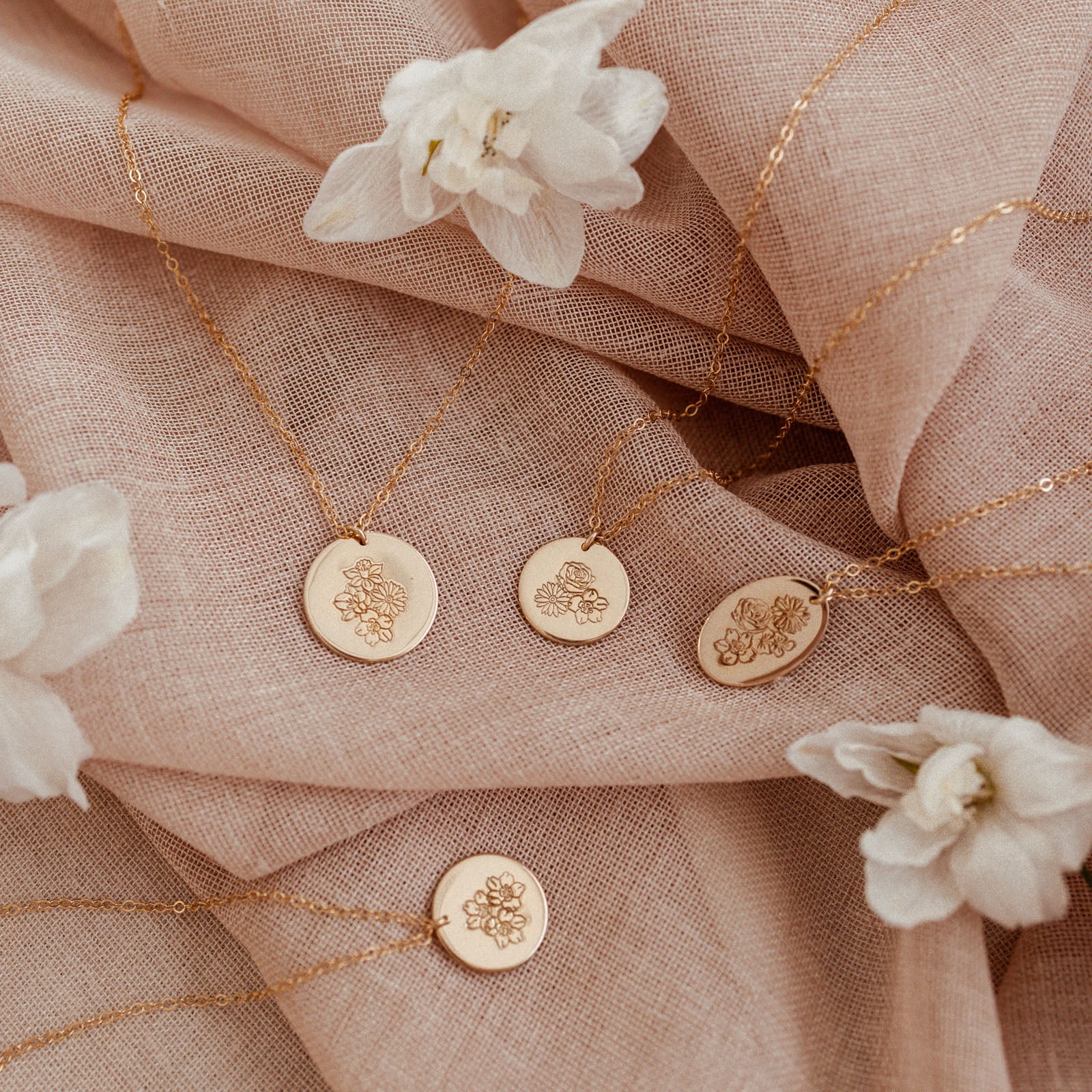 Personalised jewellery - KBN Jewellery - handmade jewellery – Personalised Jewellery gifts- birth flower necklace – family birth flower necklace – month flower necklace – gift idea for Mum – flower jewellery