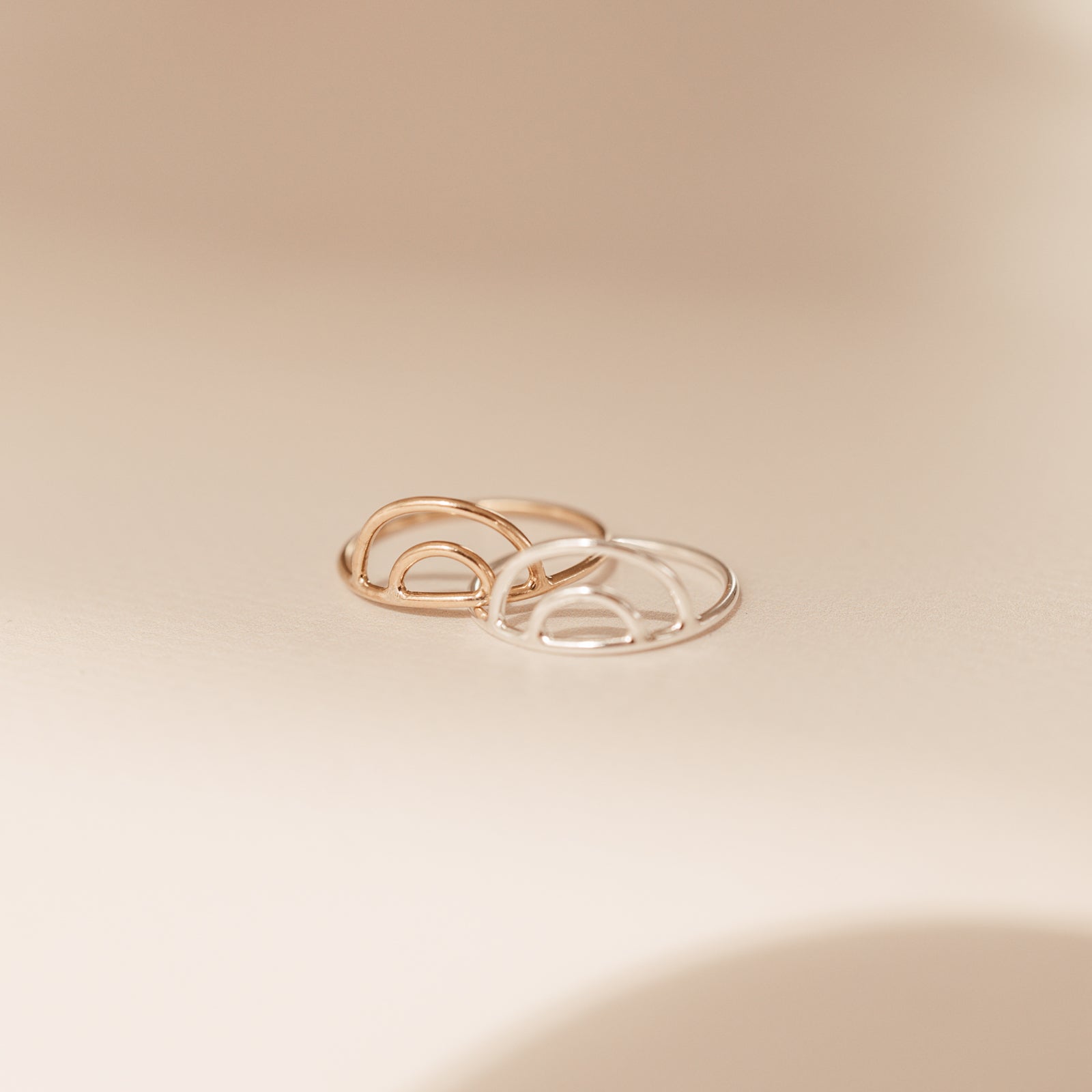 Personalised jewellery - KBN Jewellery - handmade jewellery – Personalised Jewellery gifts – Dainty jewellery-double arched ring – stacking ring – rainbow arch ring – nova ring – everyday wear ring – everyday ring – simple ring – dainty ring – dainty ring stack