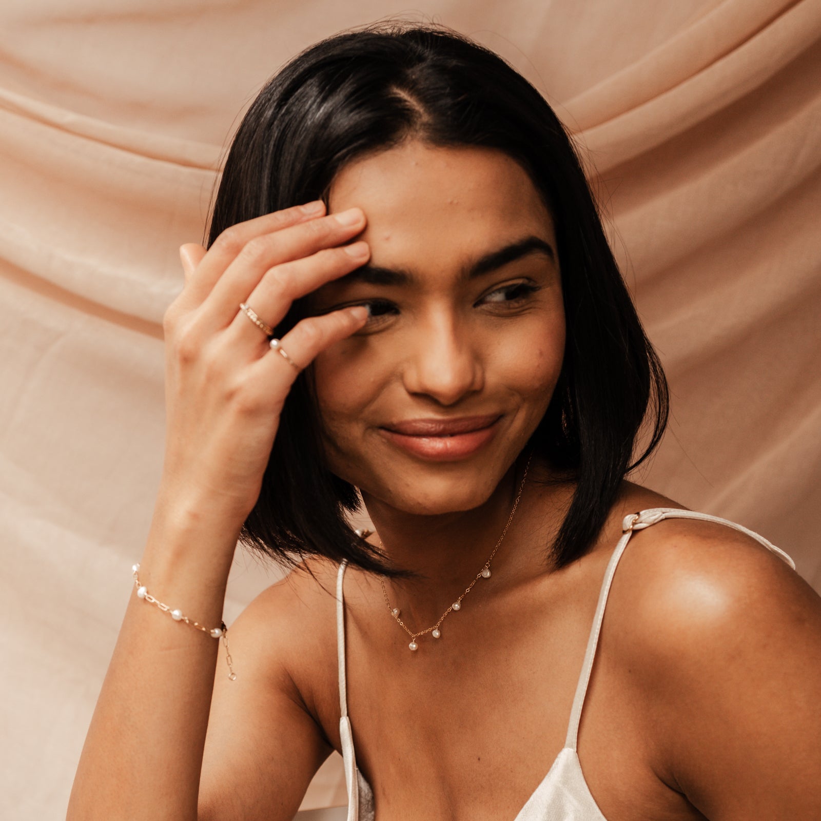 ocean Personalised jewellery - KBN Jewellery - handmade jewellery – Personalised Jewellery gifts – Dainty jewellery – pearl jewellery – pearl necklace – dainty pearl necklace – Mothers day gift – wedding gift – natural pearls – pearl jewellery – hanging pearl bracelet 