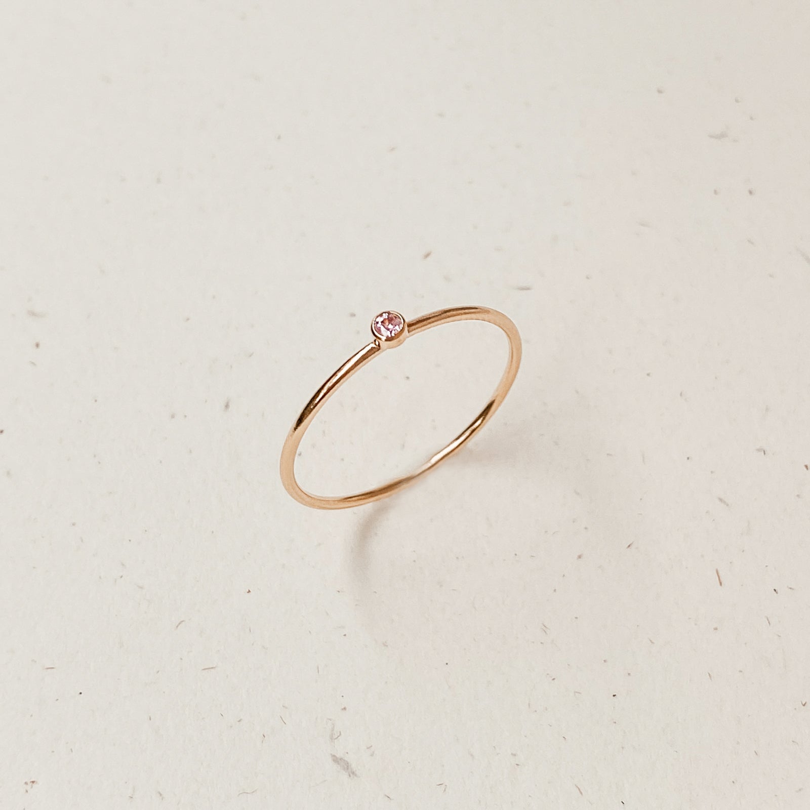 Personalised jewellery - KBN Jewellery - handmade jewellery – Personalised Jewellery gifts – Dainty jewellery – birthstone ring – stacking ring – small birthstone ring – pink stone – October birthstone ring