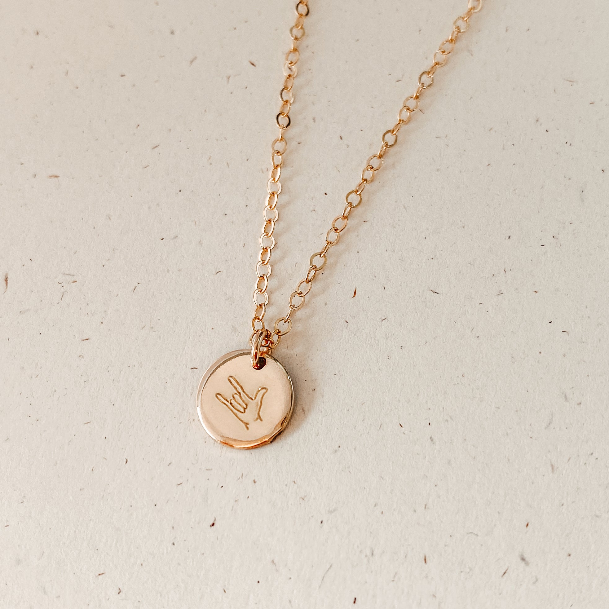 Personalised jewellery - KBN Jewellery - handmade jewellery – Personalised Jewellery gifts – Dainty jewellery – ASL symbol necklace – sign language necklace – I love you necklace – deaf signage jewellery – sign language jewellery 