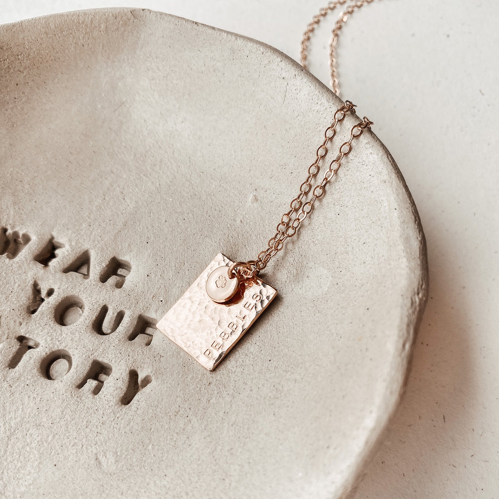 Personalised jewellery - KBN Jewellery - handmade jewellery – Personalised Jewellery gifts – Australian Made – rectangle pendant necklace – initial rectangle necklace – date necklace – rectangle and tiny pendant necklace