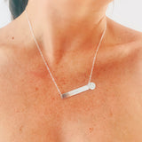 Clover • Long Bar Necklace with Small Pendant