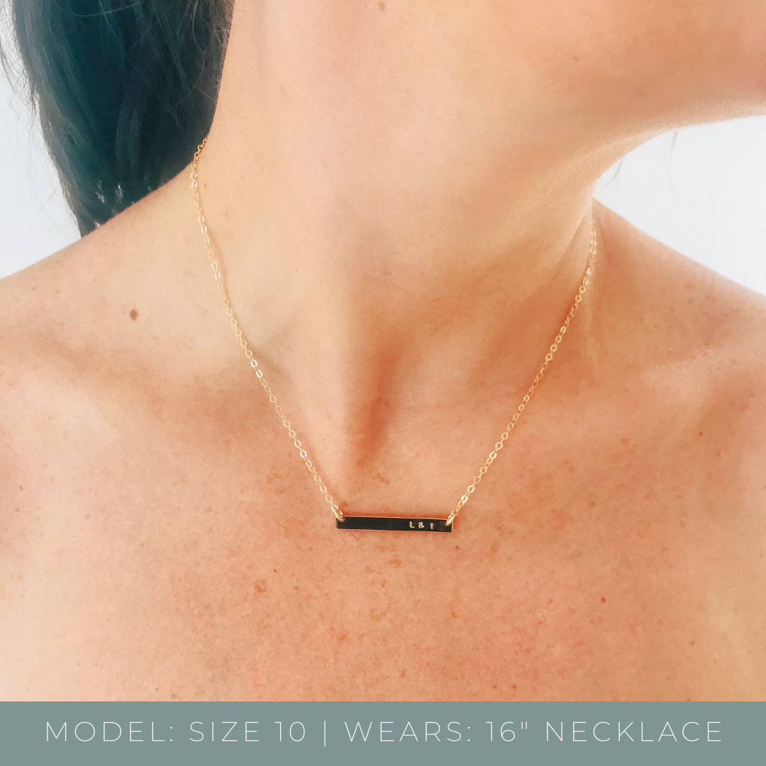 Eva Short Skinny Bar Necklace KBN Jewellery