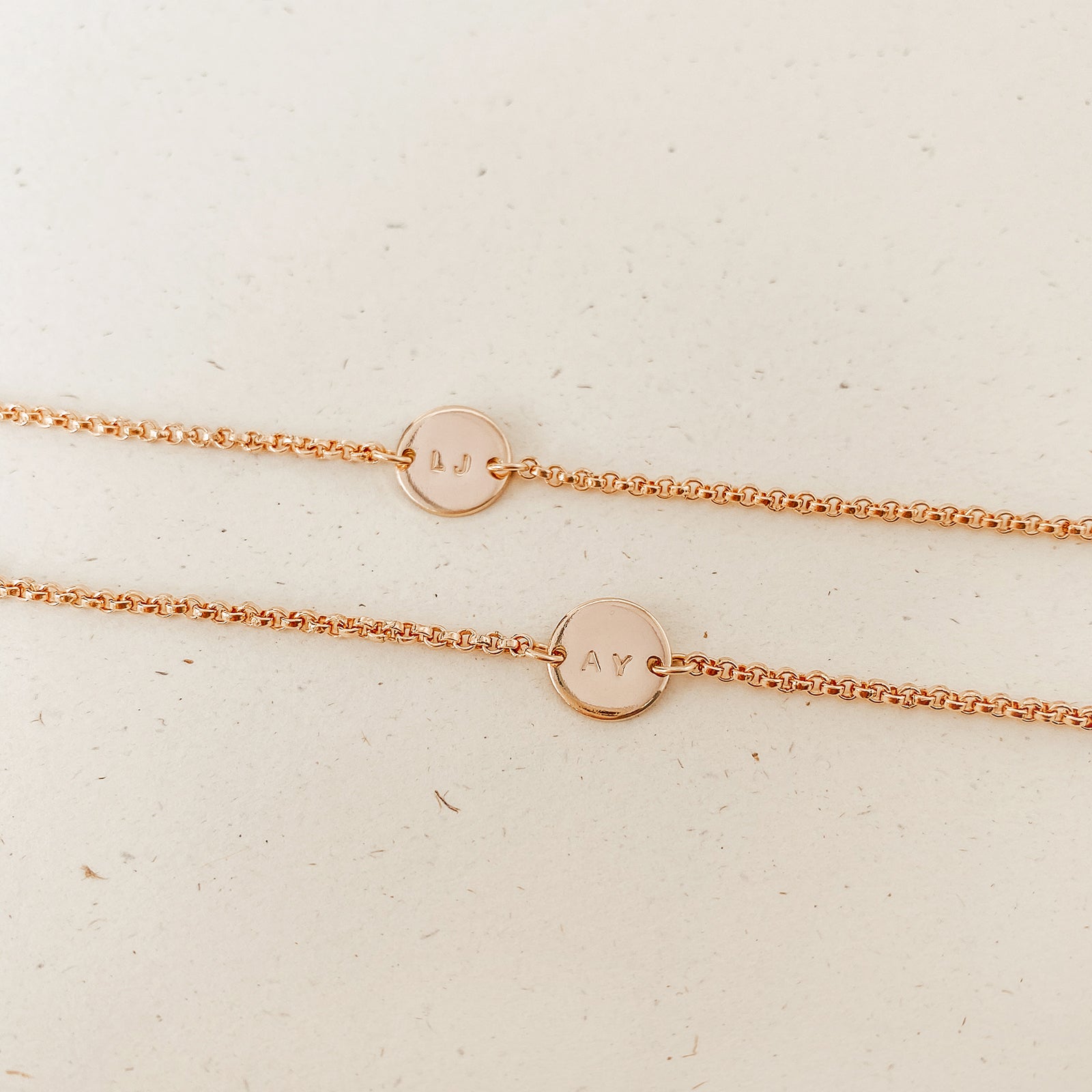 small pendant bracelet symbol initial goldfill sterling silver rose goldfill delicate bracelet 