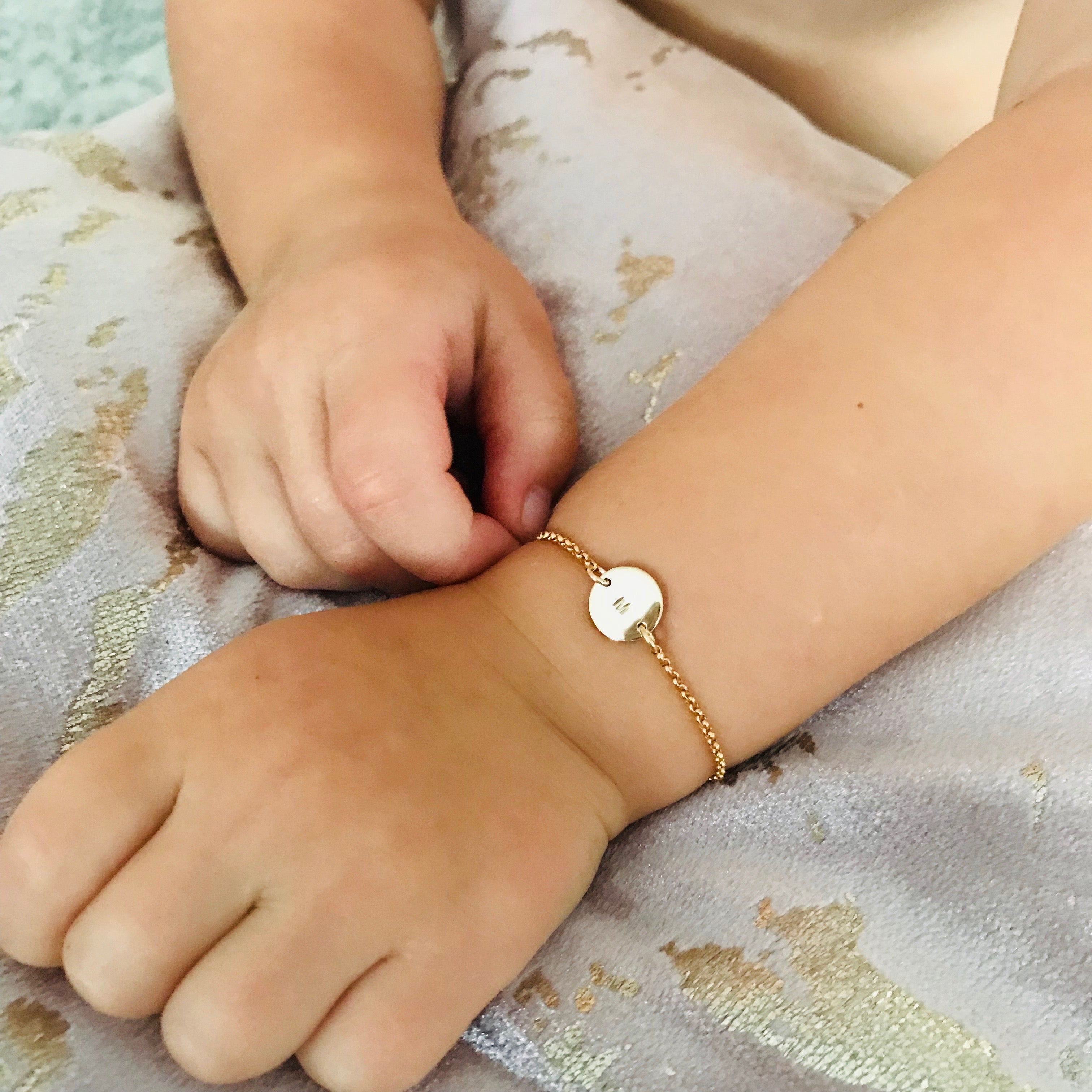 mini bracelet small pendant bracelet rose goldfill sterling silver goldfill symbol initial bracelet