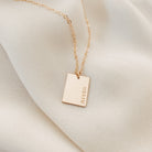 rectangle pendant tiny neat font goldfill sterling silver rose goldfill dainty delicate meaningful tiny initial symbol children names roman numerals