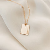 rectangle pendant tiny neat font goldfill sterling silver rose goldfill dainty delicate meaningful tiny initial symbol children names roman numerals