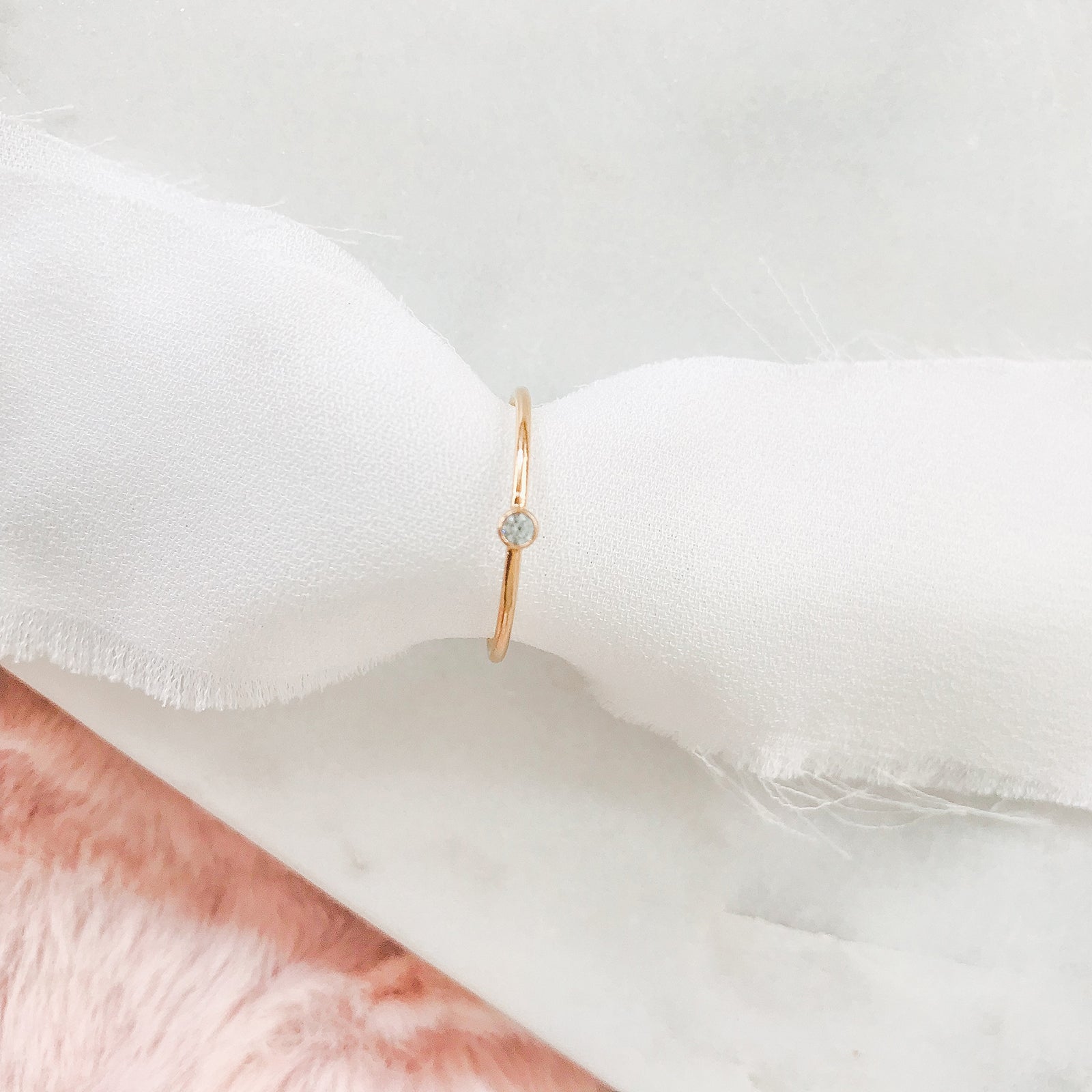 Personalised jewellery – handmade jewellery – KBN jewellery – dainty ring – birth month ring – birthstone ring – affordable ring – March birthstone ring– ring – personalised ring - 