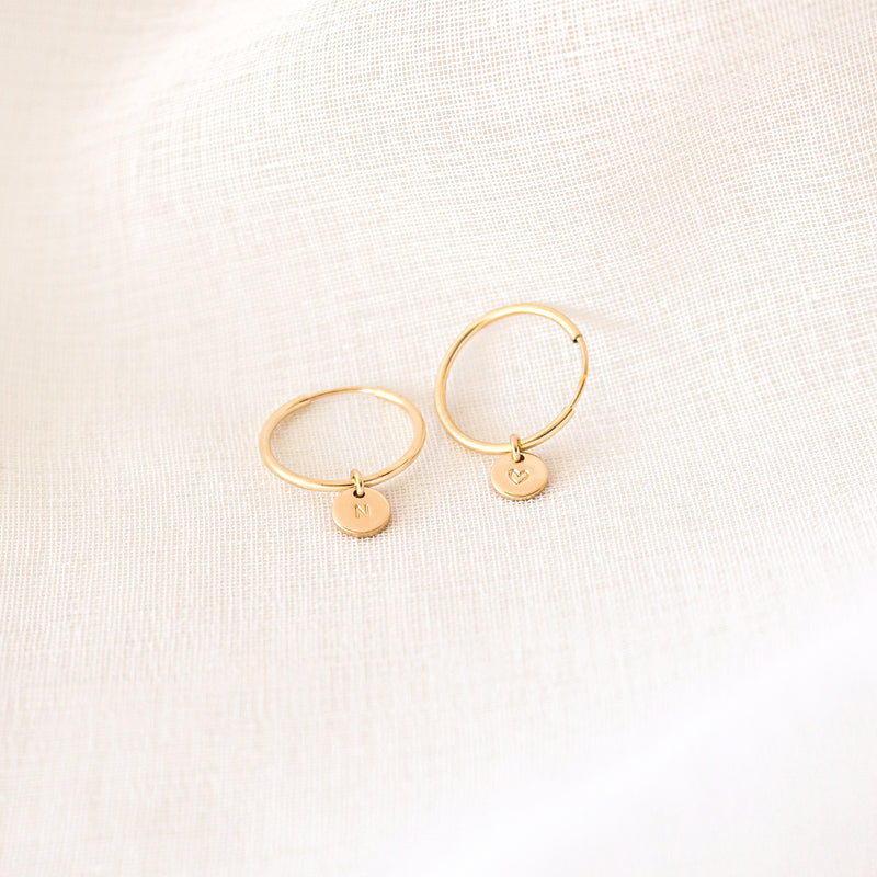 Florence Hoops • Tiny Pendant Earrings