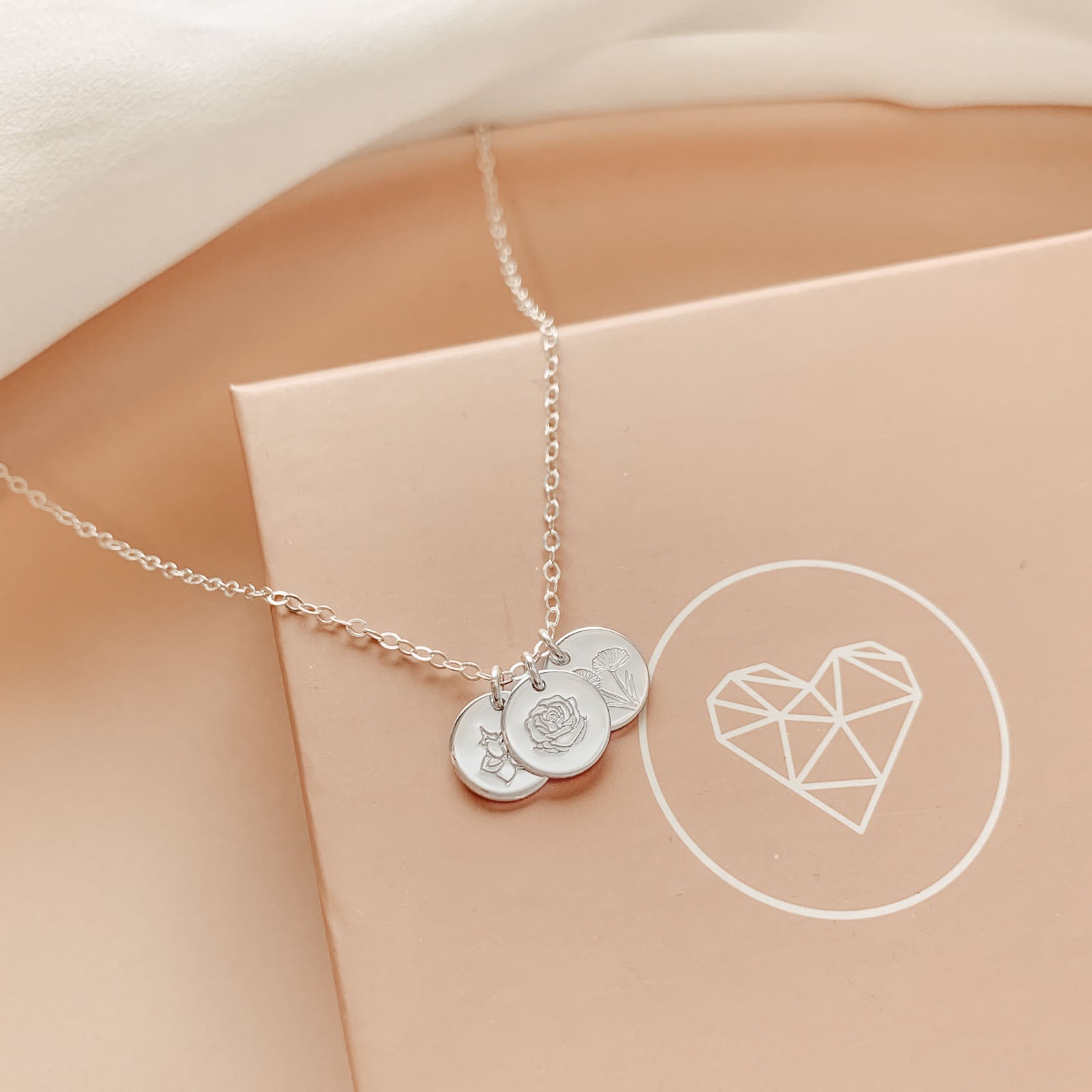 Sofia Necklace - Personalised jewellery - KBN Jewellery - handmade jewellery – small pendant necklace – initial necklace – symbol necklace – family initial necklace – children’s initial necklaces – birth flower initial necklace 