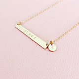 Sammy • Long Skinny Bar Necklace with Tiny Pendant