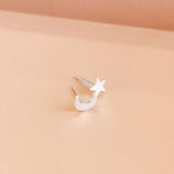 Moon and Star • Small Stud Earrings