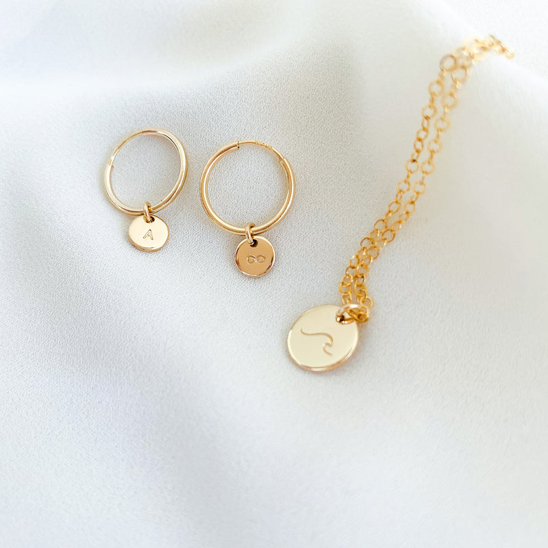 Florence Hoops • Tiny Pendant Earrings