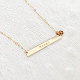 Sammy • Long Skinny Bar Necklace with Tiny Pendant