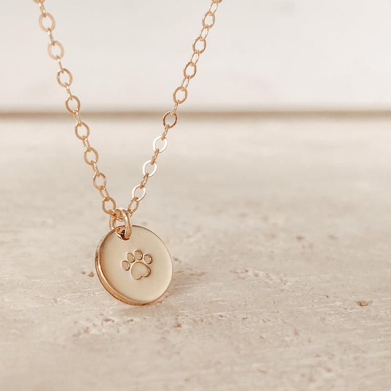 Paw Print Symbol Small Pendant Necklace