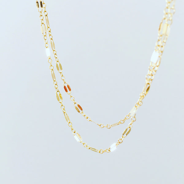 sparkly shiny chain choker goldfill rose goldfill sterling silver delicate layered