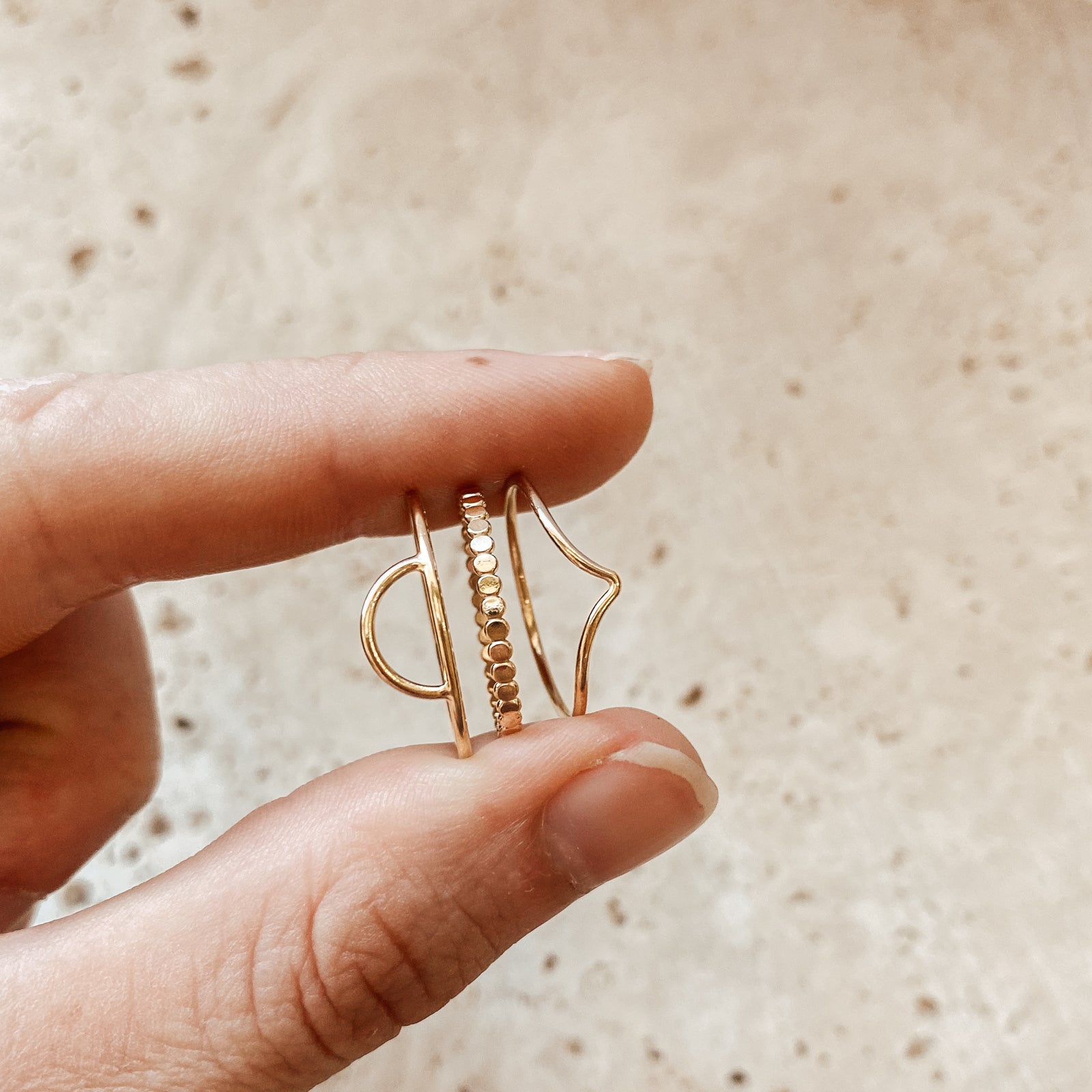 Personalised jewellery - KBN Jewellery - handmade jewellery – Personalised Jewellery gifts – Dainty jewellery – half circle ring – arched ring – stacking ring – Australian made ring 