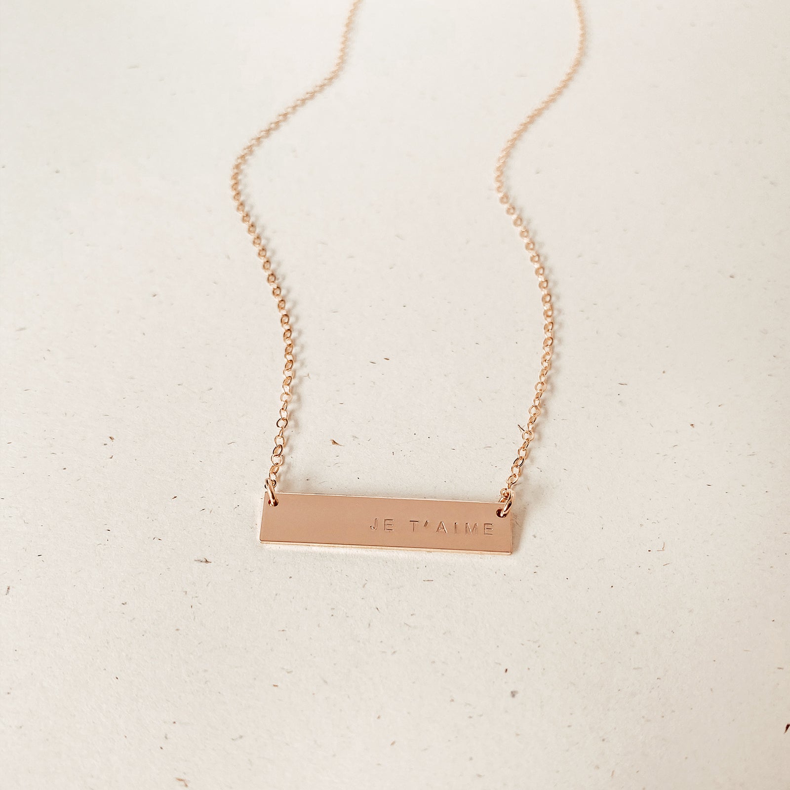 Personalised jewellery - KBN Jewellery - handmade jewellery – Personalised Jewellery gifts – Dainty jewellery- bar necklace – dainty bar necklace – personalised date necklace – roman numerals necklace – name bar necklace – words of affirmation necklace – short bar necklace – layering necklace – layering necklace inspiration – wedding gift idea – wedding gift idea for bride  - long pendant necklace – small bar necklace 