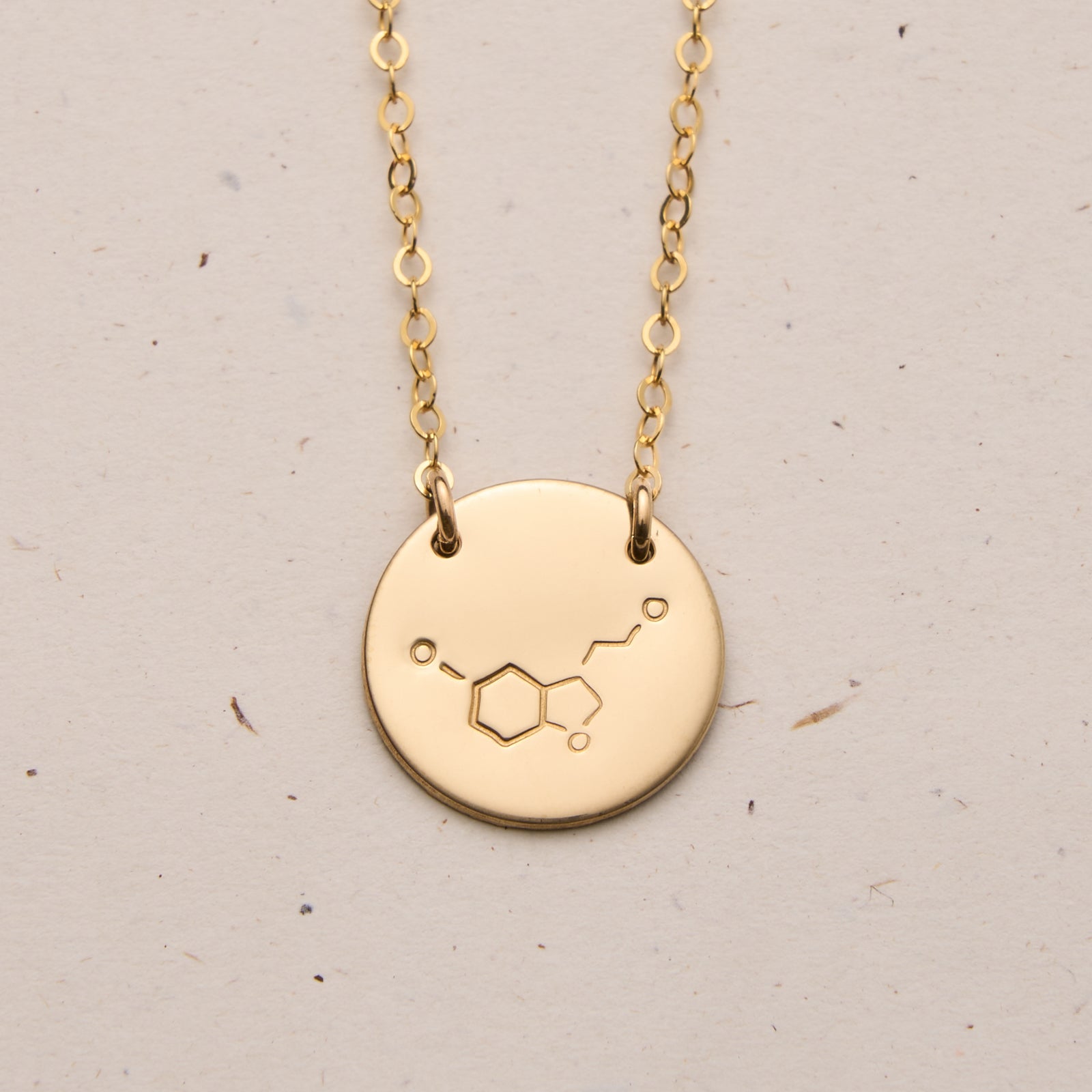 serotonin chemical symbol large pendant necklace double hole fixed necklace