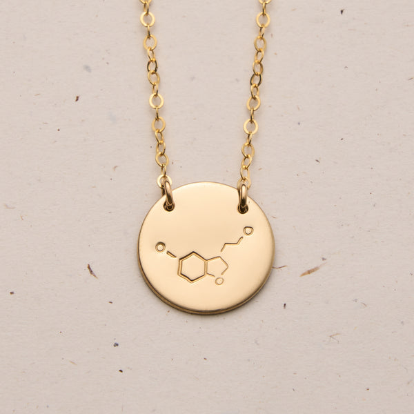 serotonin chemical symbol large pendant necklace double hole fixed necklace