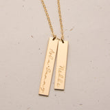 Mila • Double Hanging Bar Necklace • Long & Short Bars