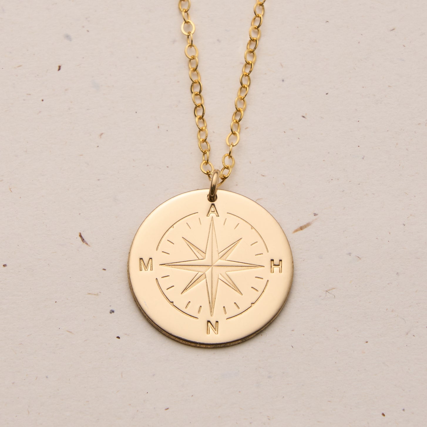 compass stamp necklace initials tiny symbols goldfill sterling silver rose goldfill extra large pendant meaningful children distance travel love special